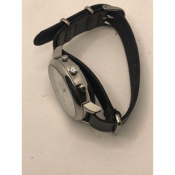 Fossil FTW5025 Womens Black Leather Analog White Dial Q Hybrid Smart Watch HK265 - Picture 7 of 9